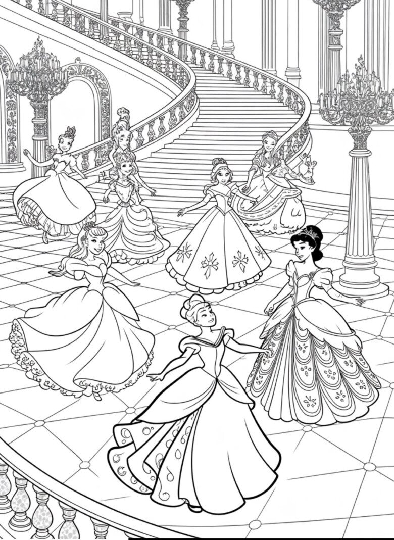 Bộ tranh tô màu những nàng công chúa Disney xinh đẹp, bé gái nào cũng thích - 11