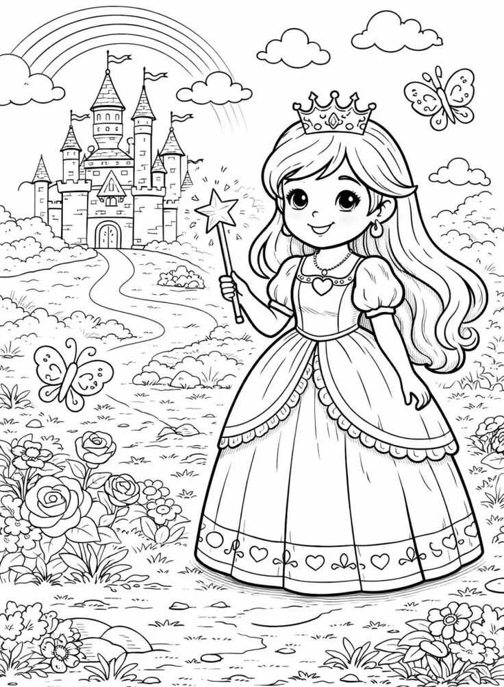 Bộ tranh tô màu những nàng công chúa Disney xinh đẹp, bé gái nào cũng thích - 8