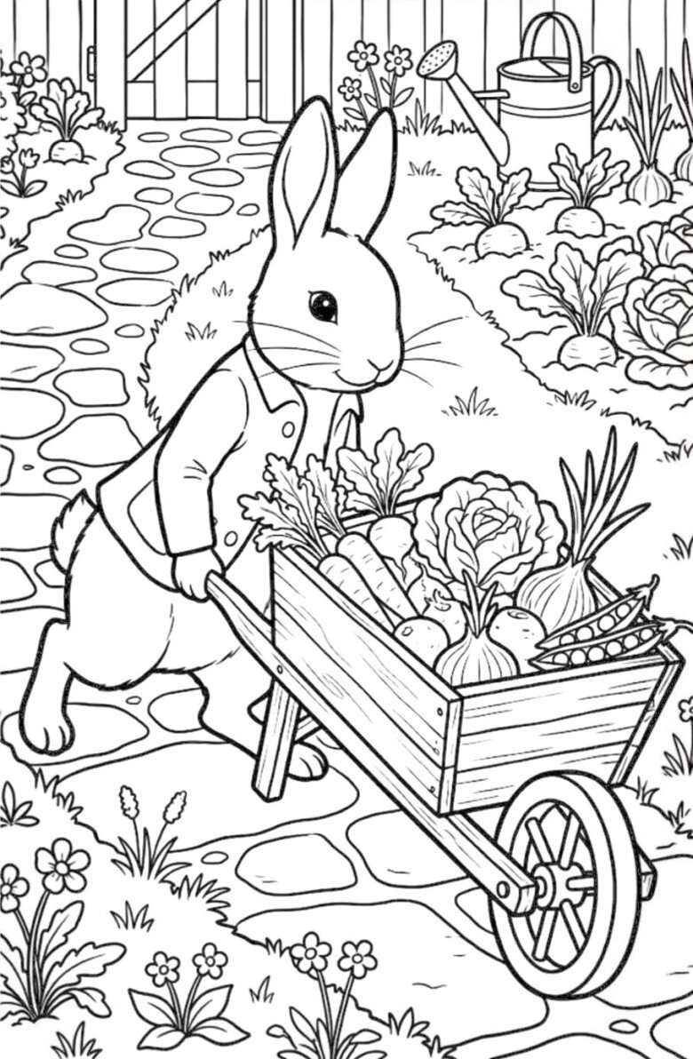 Tranh tô màu Peter Rabbit cho bé mầm non, vừa chơi vui, vừa phát huy trí tưởng tượng - 2