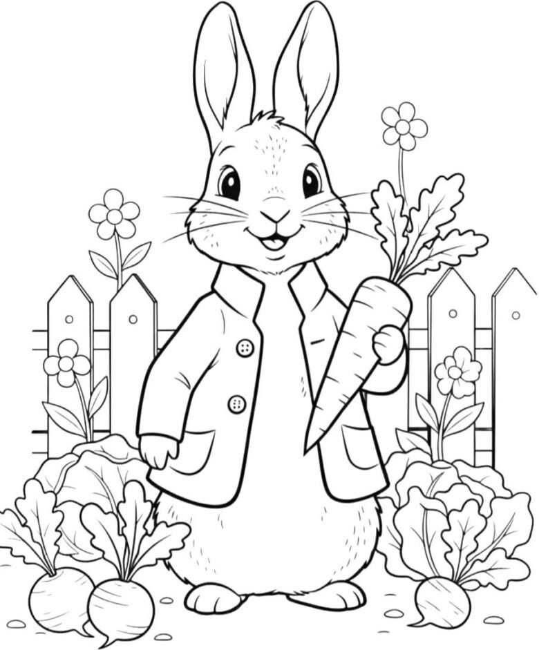 Tranh tô màu Peter Rabbit cho bé mầm non, vừa chơi vui, vừa phát huy trí tưởng tượng - 3