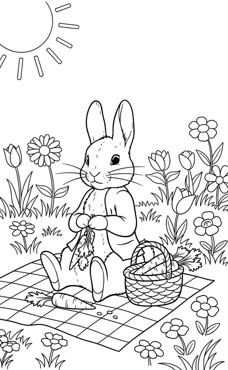 Tranh tô màu Peter Rabbit cho bé mầm non, vừa chơi vui, vừa phát huy trí tưởng tượng - 4