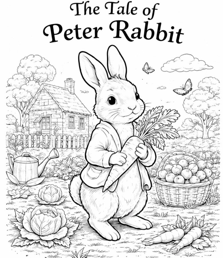 Tranh tô màu Peter Rabbit cho bé mầm non, vừa chơi vui, vừa phát huy trí tưởng tượng - 5