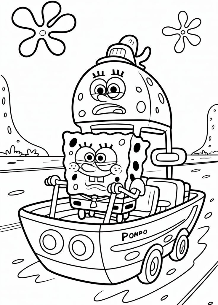Tranh tô màu SpongeBob và những người bạn, bé thỏa sức sáng tạo dưới đáy biển - 10