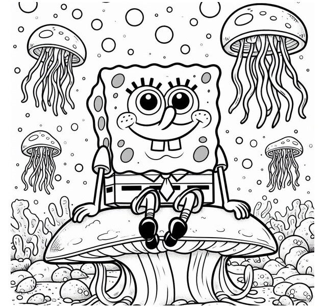 Tranh tô màu SpongeBob và những người bạn, bé thỏa sức sáng tạo dưới đáy biển - 15