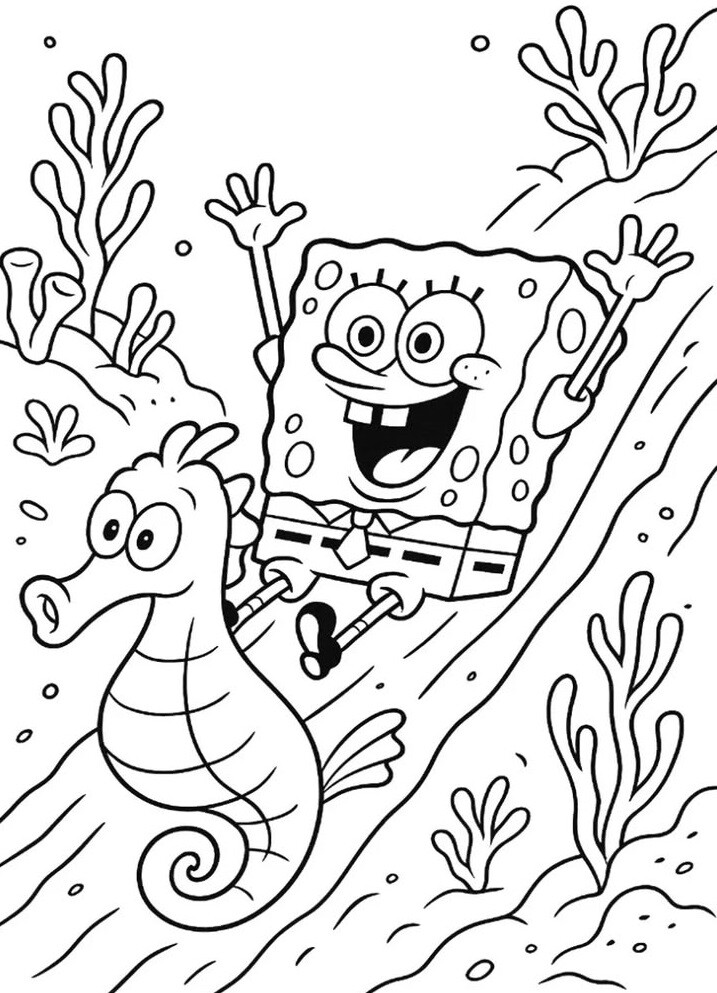 Tranh tô màu SpongeBob và những người bạn, bé thỏa sức sáng tạo dưới đáy biển - 16