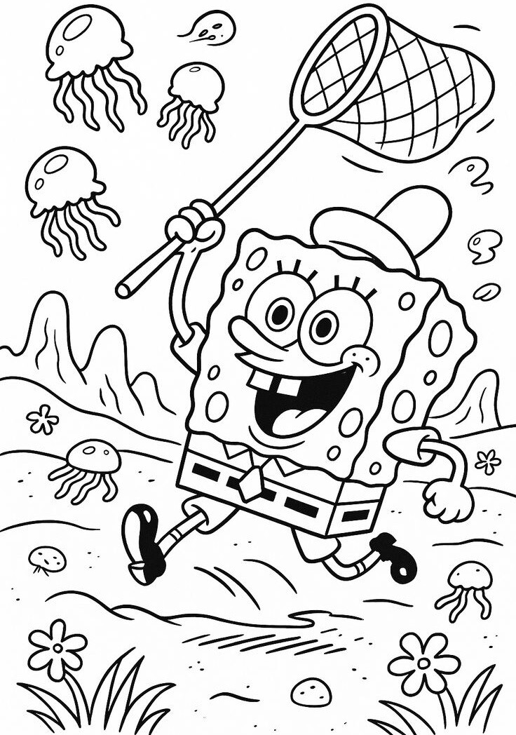 Tranh tô màu SpongeBob và những người bạn, bé thỏa sức sáng tạo dưới đáy biển - 17