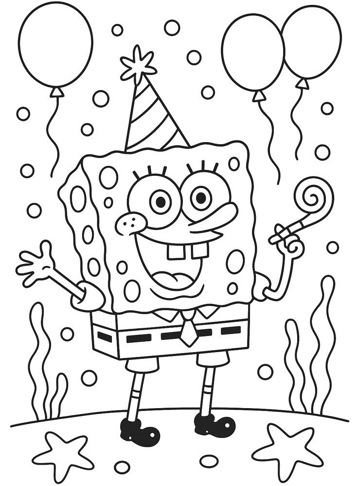 Tranh tô màu SpongeBob và những người bạn, bé thỏa sức sáng tạo dưới đáy biển - 2