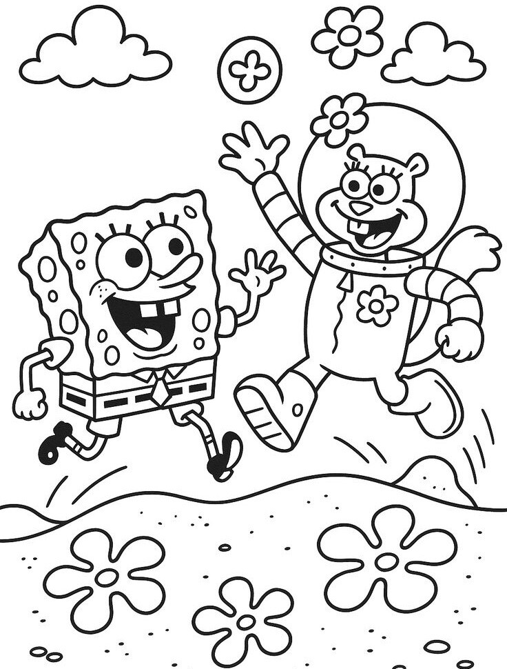 Tranh tô màu SpongeBob và những người bạn, bé thỏa sức sáng tạo dưới đáy biển - 3