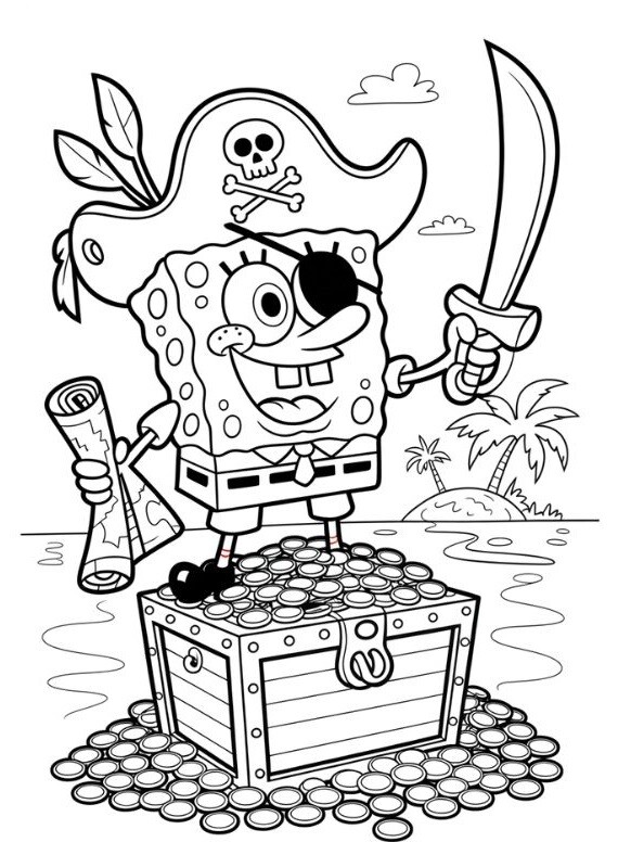 Tranh tô màu SpongeBob và những người bạn, bé thỏa sức sáng tạo dưới đáy biển - 8