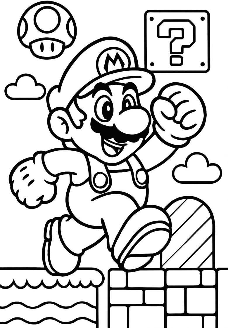 Bé mê Super Mario? Đừng bỏ lỡ bộ tranh tô màu sinh động và dễ tô này - 1
