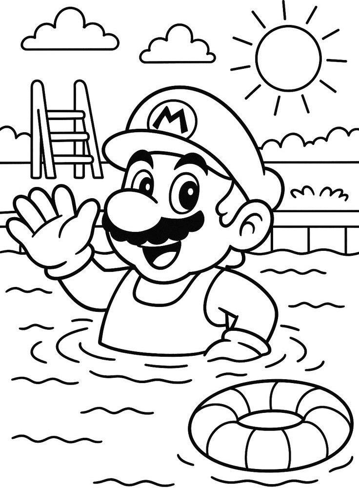 Bé mê Super Mario? Đừng bỏ lỡ bộ tranh tô màu sinh động và dễ tô này - 13