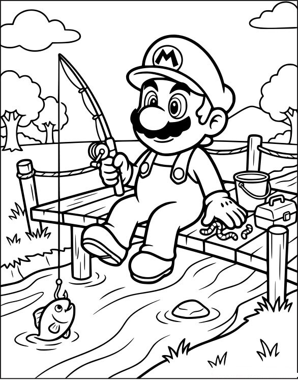 Bé mê Super Mario? Đừng bỏ lỡ bộ tranh tô màu sinh động và dễ tô này - 17