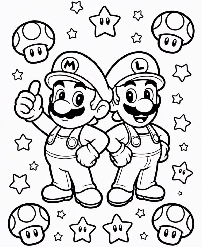 Bé mê Super Mario? Đừng bỏ lỡ bộ tranh tô màu sinh động và dễ tô này - 2