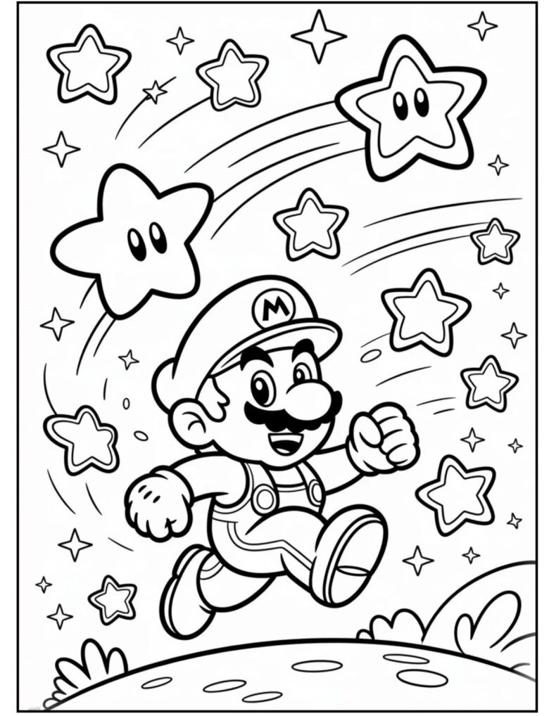 Bé mê Super Mario? Đừng bỏ lỡ bộ tranh tô màu sinh động và dễ tô này - 20