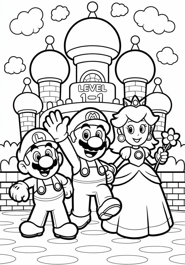 Bé mê Super Mario? Đừng bỏ lỡ bộ tranh tô màu sinh động và dễ tô này - 4