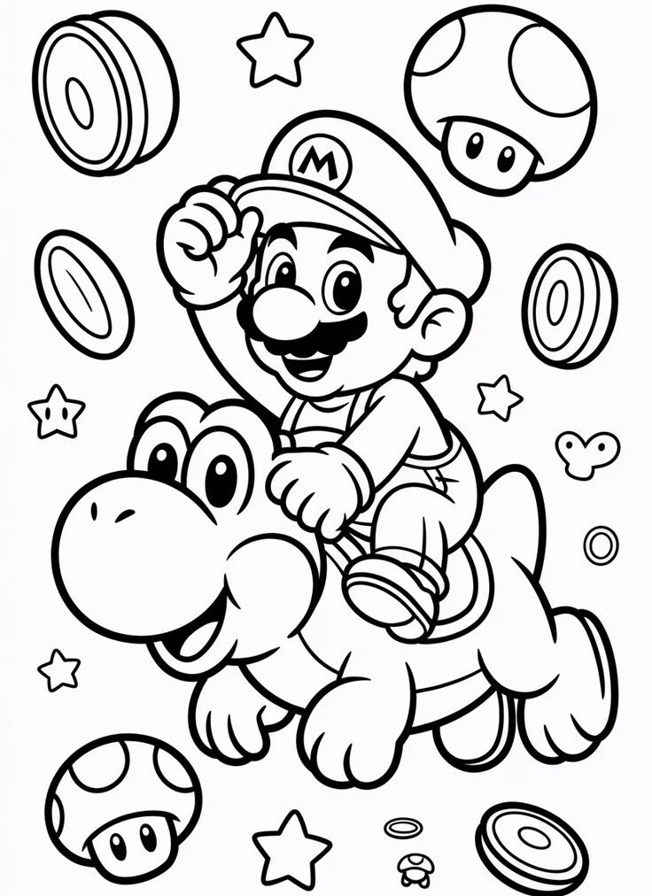 Bé mê Super Mario? Đừng bỏ lỡ bộ tranh tô màu sinh động và dễ tô này - 5