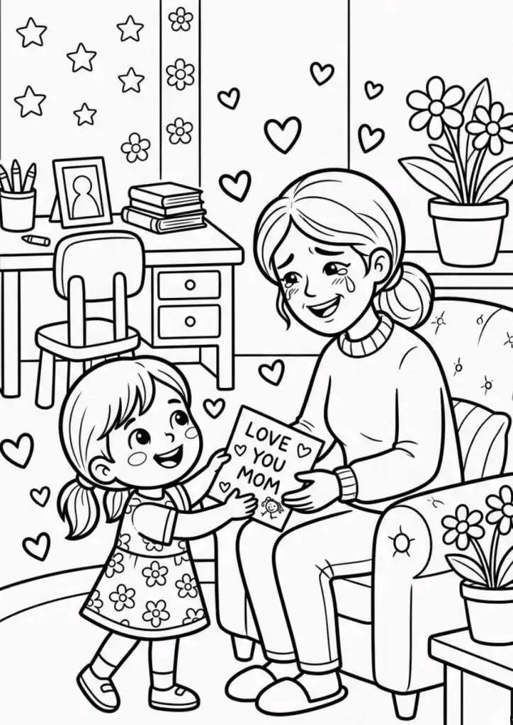 Tranh tô màu mùa Vu Lan, bé tự tay gửi món quà yêu thương đến bố mẹ - 1