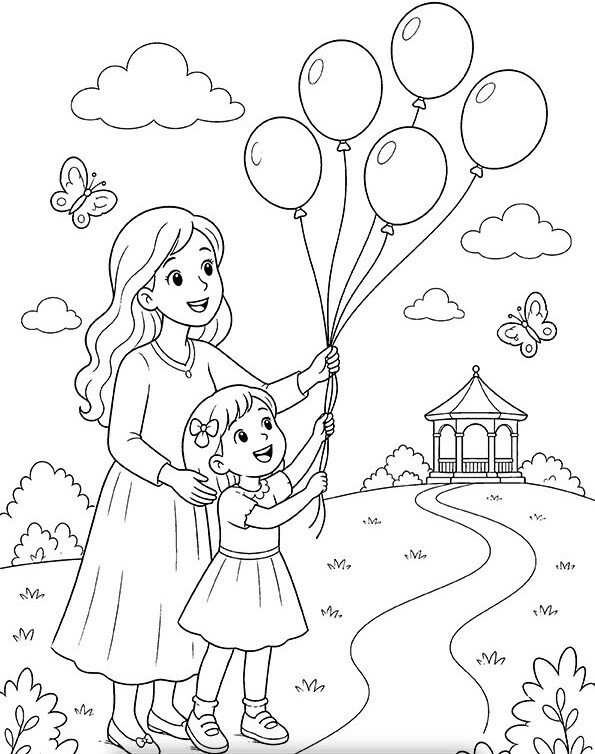Tranh tô màu mùa Vu Lan, bé tự tay gửi món quà yêu thương đến bố mẹ - 3