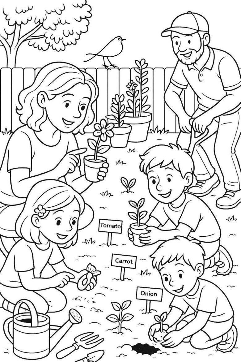 Tranh tô màu mùa Vu Lan, bé tự tay gửi món quà yêu thương đến bố mẹ - 6