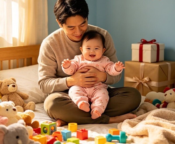 Trẻ có khả năng tập trung cao và hoàn toàn say mê khi chơi với đồ vật.