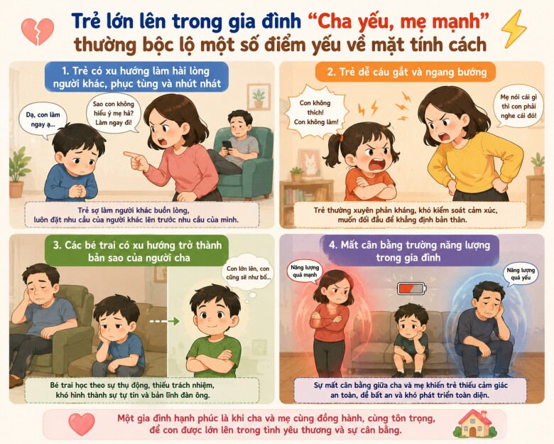 Trẻ lớn lên trong nhà amp;#34;Cha yếu, mẹ mạnhamp;#34; có 4 điểm yếu về tính cách, không sửa ngay sẽ hại con - 3