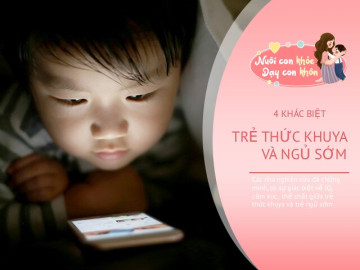 Đứa trẻ thức khuya và trẻ ngủ sớm sau 1 năm khác biệt rõ rệt