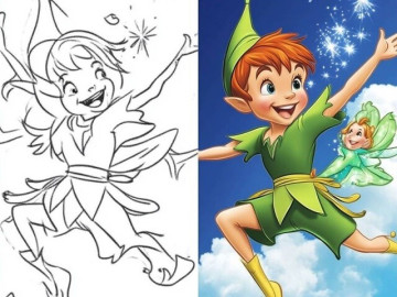 Tranh tô màu Peter Pan cho bé mầm non, mỗi bức tranh là một chuyến phiêu lưu nhỏ