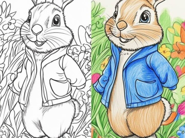 Tranh tô màu Peter Rabbit cho bé mầm non, vừa chơi vui, vừa phát huy trí tưởng tượng