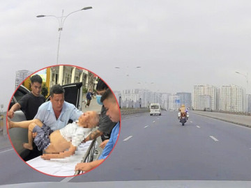 Cụ ông 93 tuổi bị tai biến, CSGT Hà Nội mở đường đến Bệnh viện kịp thời