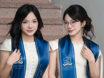 Chị em sinh đôi cùng tốt nghiệp loại Xuất sắc ngành Sư phạm, IELTS 8.0 từ lớp 11