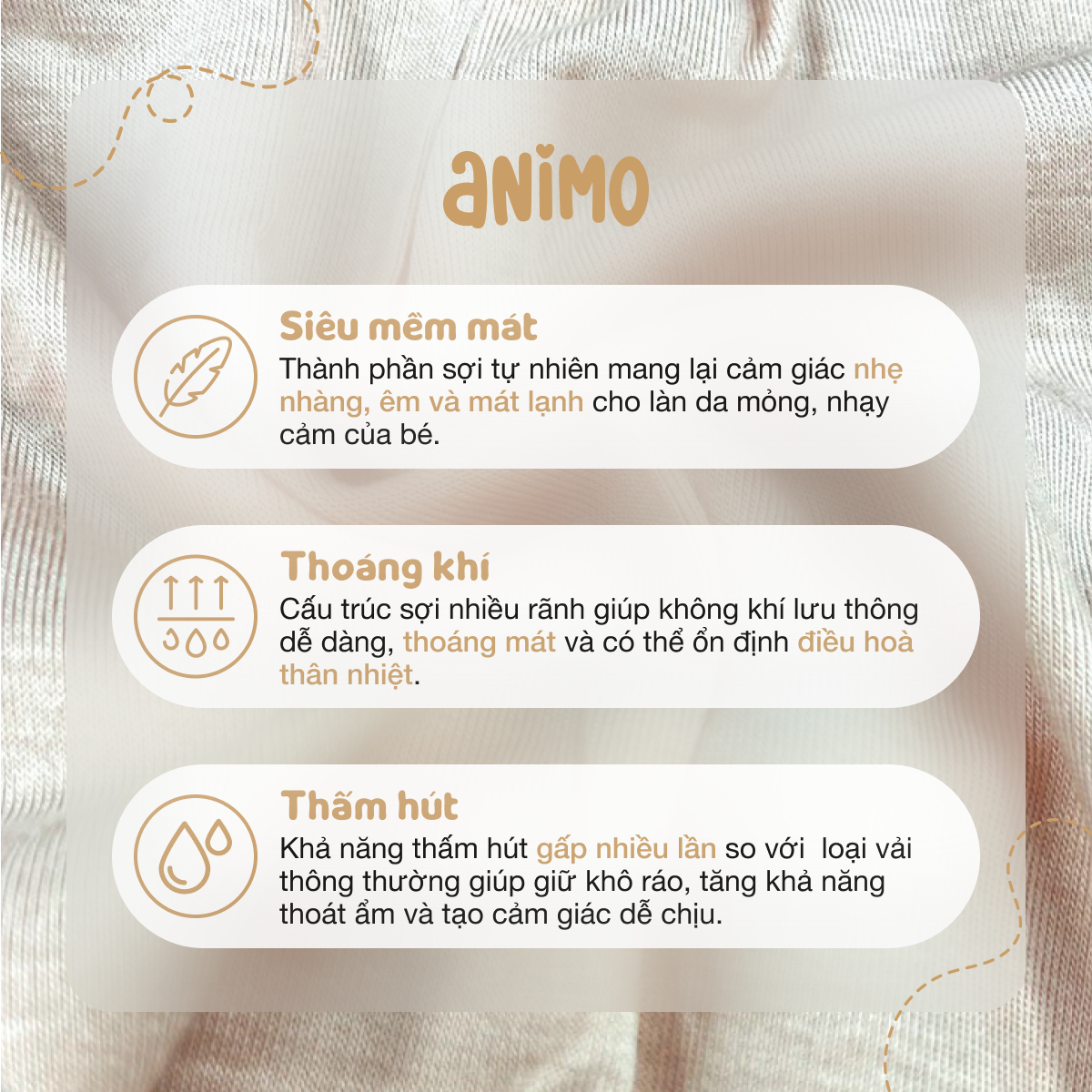 Quần áo nhà Animo nổi tiếng với công nghệ vải sợi thông minh.