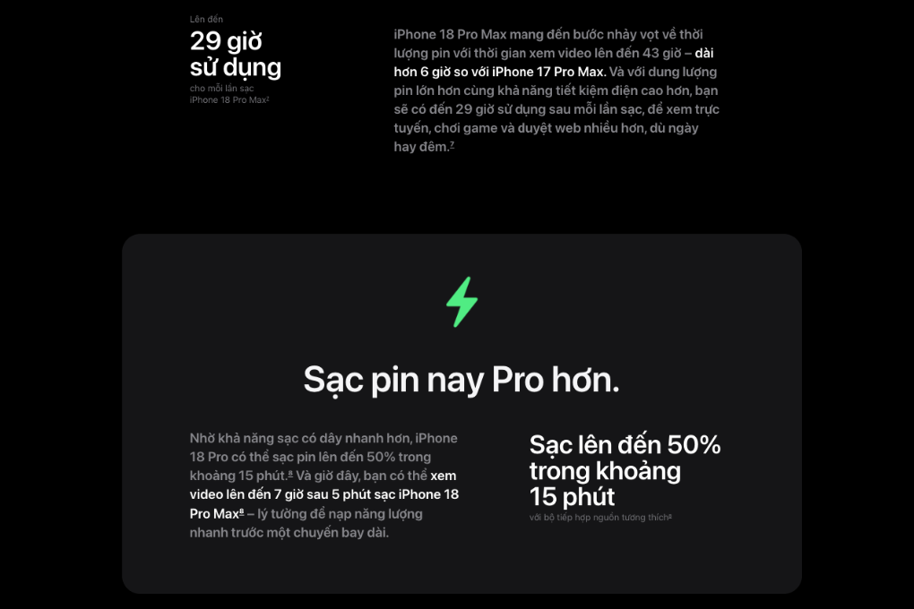 Cả hai máy hỗ trợ Wi-Fi 7, Bluetooth 6, 5G, eSIM và tính năng an toàn như SOS khẩn cấp qua vệ tinh. Ảnh: Apple