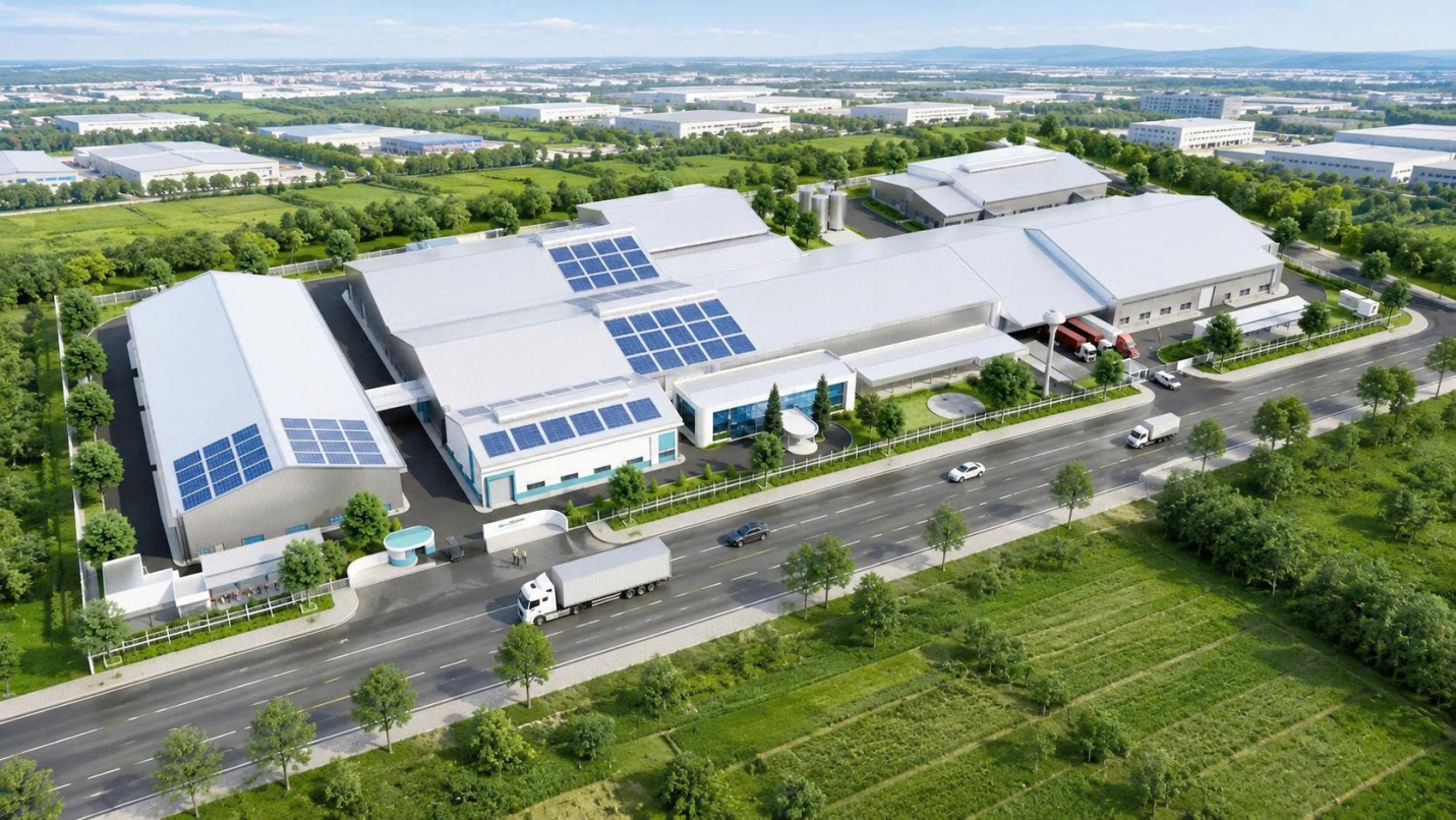 Phối cảnh nhà máy sau khi mở rộng với công suất 800 triệu khoanh nhang muỗi mỗi năm. Ảnh Mai Sen