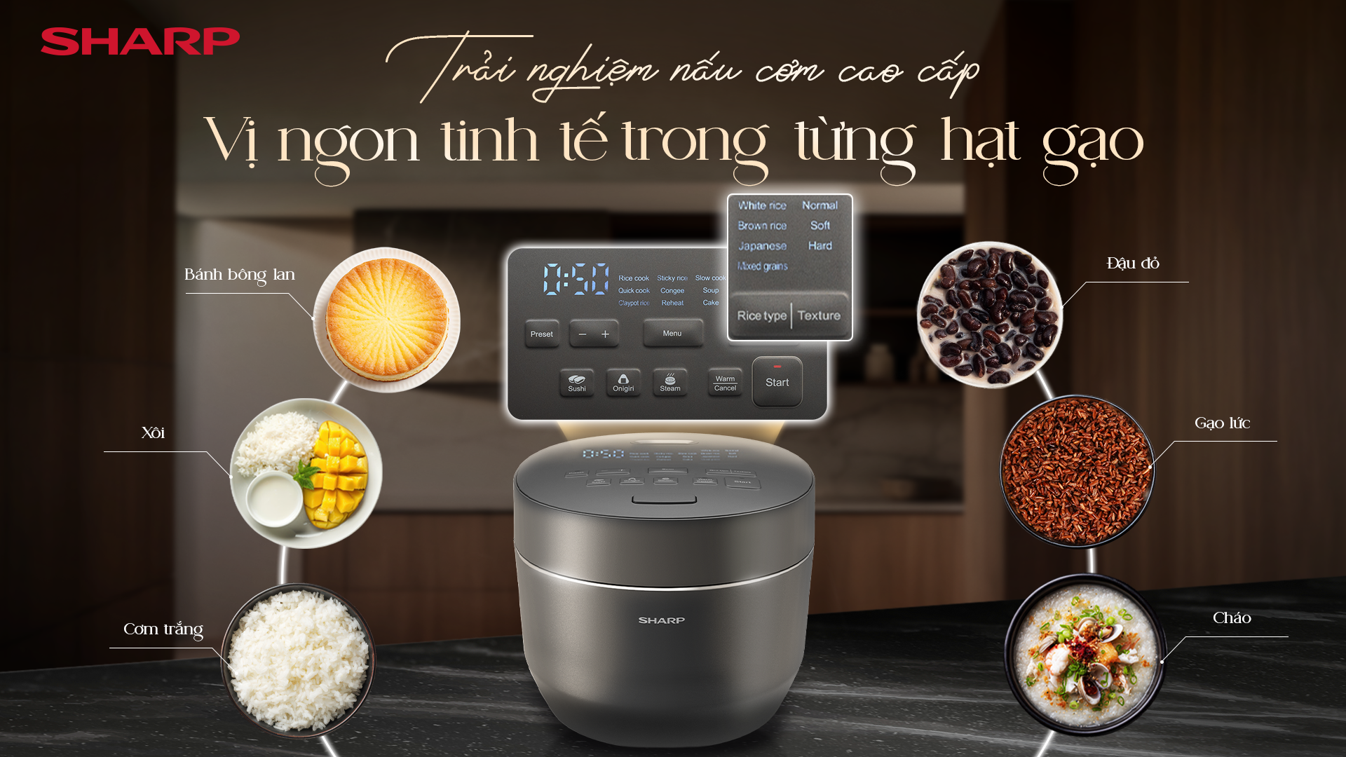 KS-XW181V-S: Trải nghiệm nấu cơm cao cấp với chế độ chuyên biệt cho từng loại gạo.