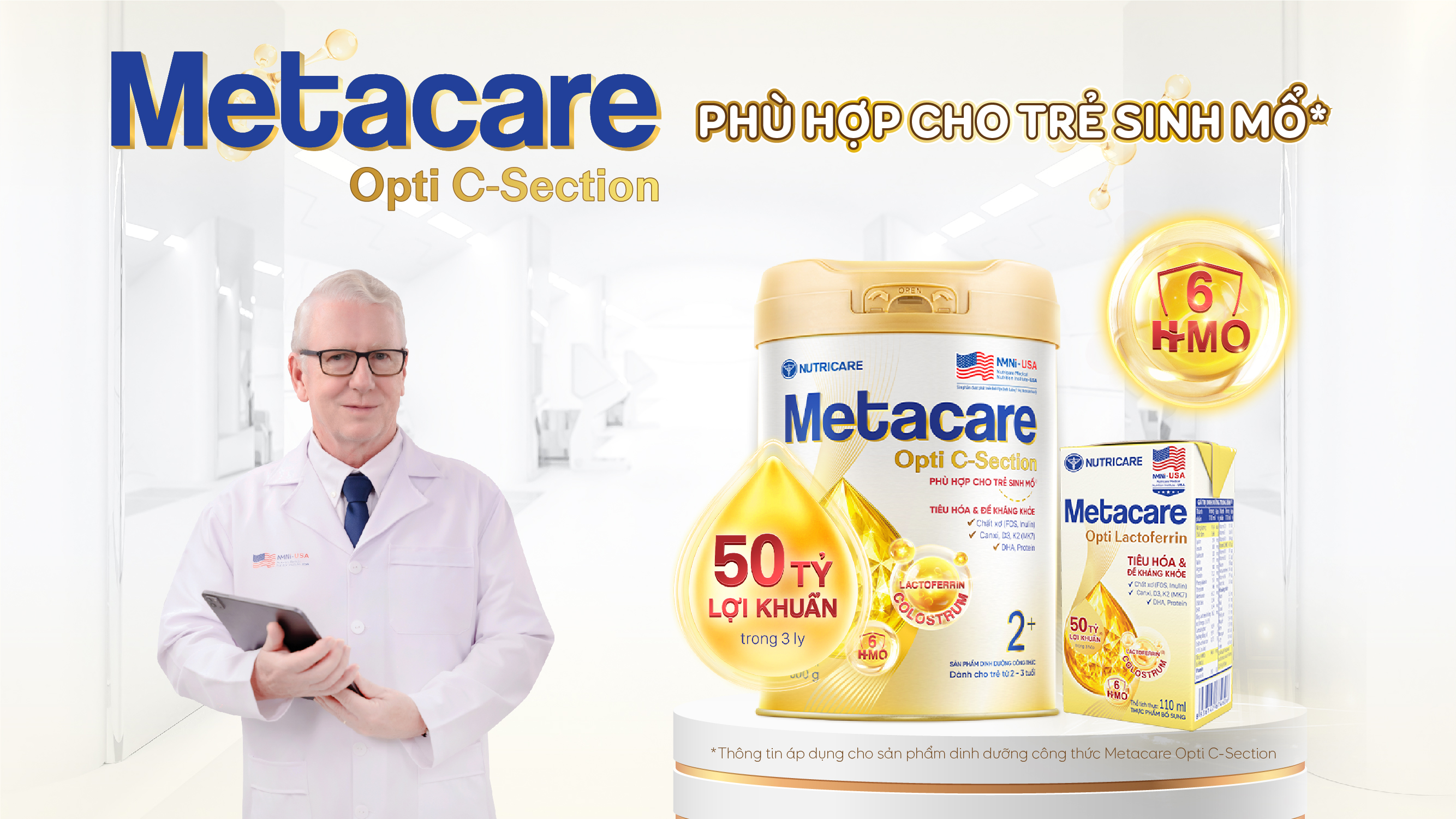 Sản phẩm dinh dưỡng công thức Metacare Opti C-Section 2+ - Phù hợp cho trẻ sinh mổ hỗ trợ tiêu hóa và đề kháng khỏe