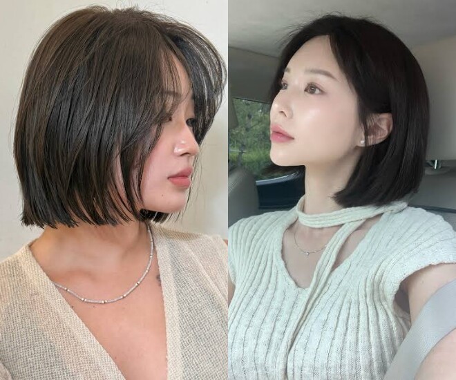 Bob ngang cằm có phom gọn, ôm nhẹ gương mặt nên khá dễ vào nếp sau khi sấy. Kiểu tóc này giúp diện mạo trẻ trung, thanh thoát hơn mà không cần uốn cầu kỳ. Kết hợp mái bay hoặc mái rèm càng tôn nét nữ tính, thanh lịch cho chị em U40.