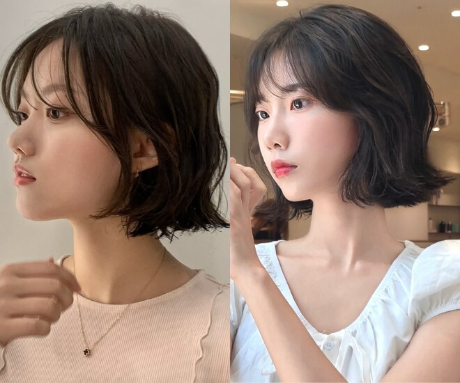 Tóc bob gợn sóng mang đến vẻ ngoài trẻ trung, nữ tính nhờ những lọn tóc bồng bềnh tự nhiên. Kiểu tóc giúp gương mặt mềm mại, tạo cảm giác tóc dày hơn và phù hợp với nhiều phong cách, từ thanh lịch đến năng động.