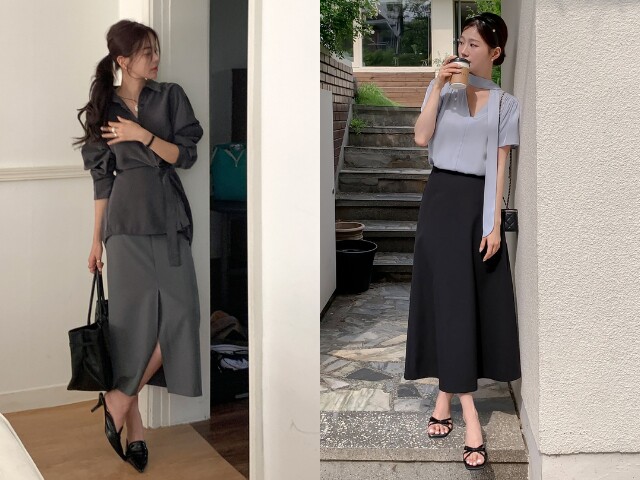 Chân váy midi mang đến vẻ đẹp nữ tính, chỉn chu và rất đúng tinh thần quiet luxury. Độ dài qua gối cùng phom dáng thanh lịch giúp tôn vóc dáng, đồng thời dễ dàng kết hợp với nhiều kiểu áo để tạo nên những bản phối sang trọng.