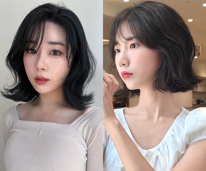 Tóc bob đuôi vểnh là một trong những kiểu tóc được yêu thích nhất mùa Thu nhờ vẻ trẻ trung, năng động. Phần đuôi uốn nhẹ tạo độ phồng tự nhiên, giúp mái tóc trông dày hơn, đồng thời mang đến hiệu ứng gương mặt thanh thoát và rạng rỡ.
