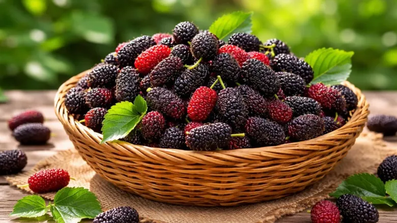 Dâu tằm chứa vitamin C, sắt và chất chống oxy hóa, giúp nuôi dưỡng nang tóc, giảm gãy rụng và hỗ trợ cải thiện tình trạng tóc bạc sớm, tóc yếu.