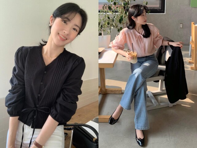 Áo tay phồng giúp che bắp tay hiệu quả nhờ khoảng không giữa cánh tay và lớp vải. Chị em nên ưu tiên độ phồng vừa phải, chất liệu mềm mại để tổng thể trông nhẹ nhàng, nữ tính và không bị nặng nề.