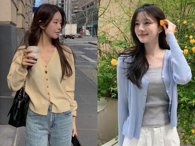 Cardigan với phần tay dài và chất liệu mềm mại giúp che bắp tay tự nhiên. Chị em có thể chọn dáng thẳng, mặc mở phía trước để tạo đường dọc, từ đó giúp vóc dáng trông cao ráo và thanh thoát hơn.