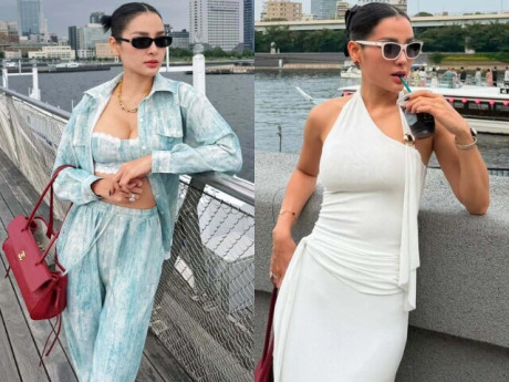 Phương Trinh Jolie mặc sexy dạo chơi Nhật cùng chồng con