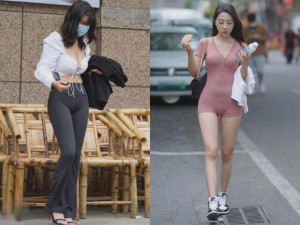 Chị em vô tư diện đồ siêu ngắn, mỏng tang khi ăn vỉa hè khiến thực khách ngượng thay, đổi ngay kiểu này đẹp hơn