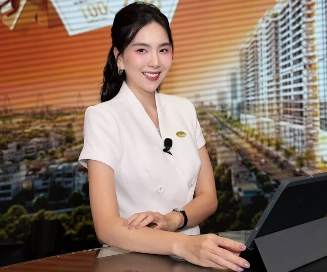 Nhan sắc ngọt ngào của nữ MC xinh đẹp.