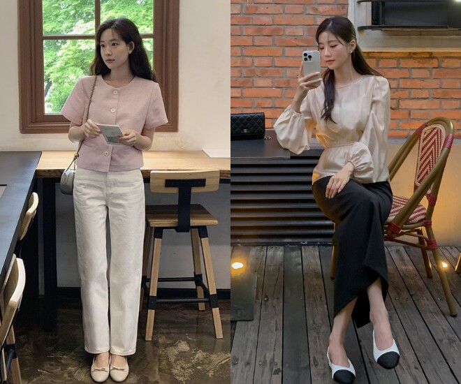 Nữ tính, mềm mại và dễ phối đồ, giày búp bê mũi tròn giúp phụ nữ U40 diện váy, quần âu hay jeans đều duyên dáng, thanh lịch.