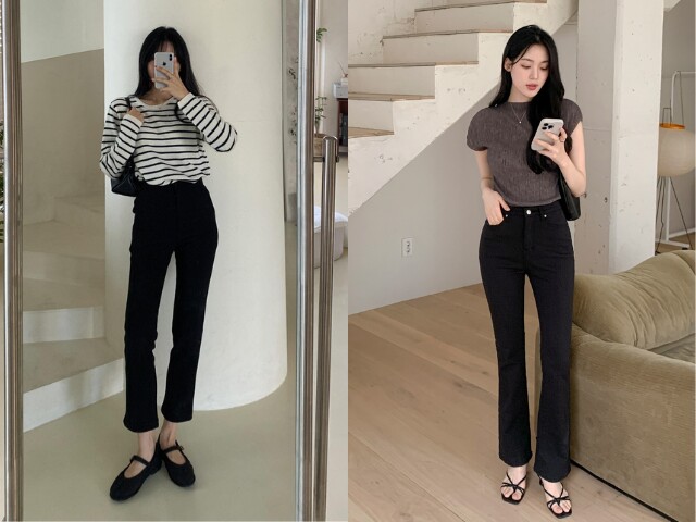 Quần ống đứng có phom dáng vừa vặn, tạo đường dọc giúp đôi chân trông thon và dài hơn. Đây là kiểu quần dễ mặc, phù hợp cả đi làm lẫn dạo phố. Phối cùng blazer, cardigan hoặc áo thun sẽ mang đến vẻ ngoài trẻ trung.