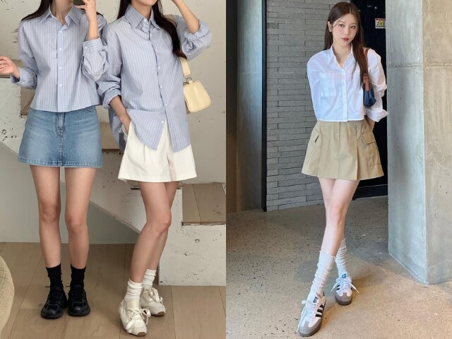 Sơ mi crop top giúp cân đối tỷ lệ cơ thể, tạo hiệu ứng chân dài. Khi phối cùng quần cạp cao hoặc chân váy, tổng thể vừa trẻ trung vừa thời thượng.