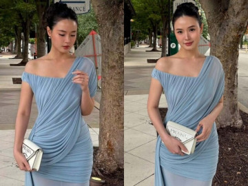 Midu diện đầm dạ hội bình dân đi tiệc
