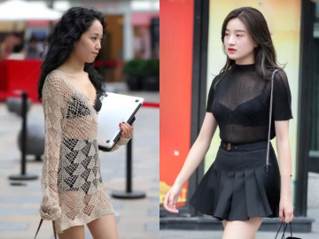 Thời trang - Hội gái xinh vô tư mặc mỏng như giấy xuống phố khiến người đi đường ngại thay, đổi sang kiểu này đẹp hơn